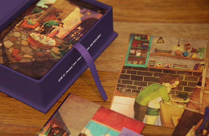 Postcard box Love Is... Photo credit: Kickstarter