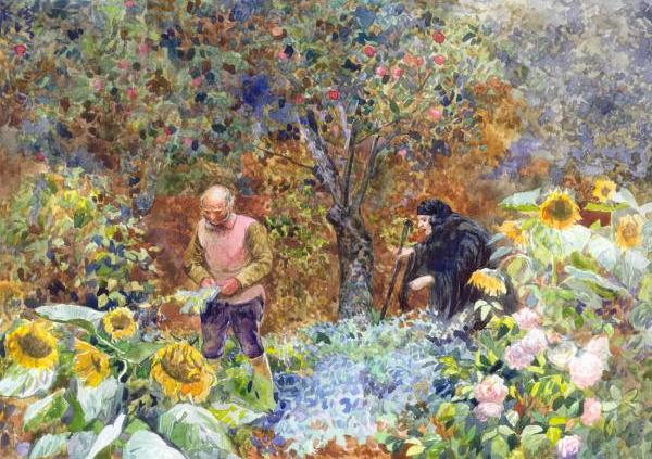 Ayah Rapunzel ketahuan mencuri dari kebun Dame Gothel. Photo credit: Kozhinart.com