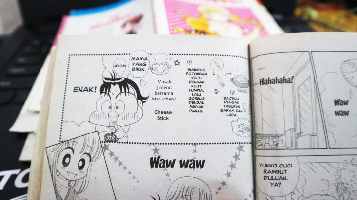 Resep cheese stick Mari-chan di manga Hai! Miiko. Photo: Tantri Setyorini