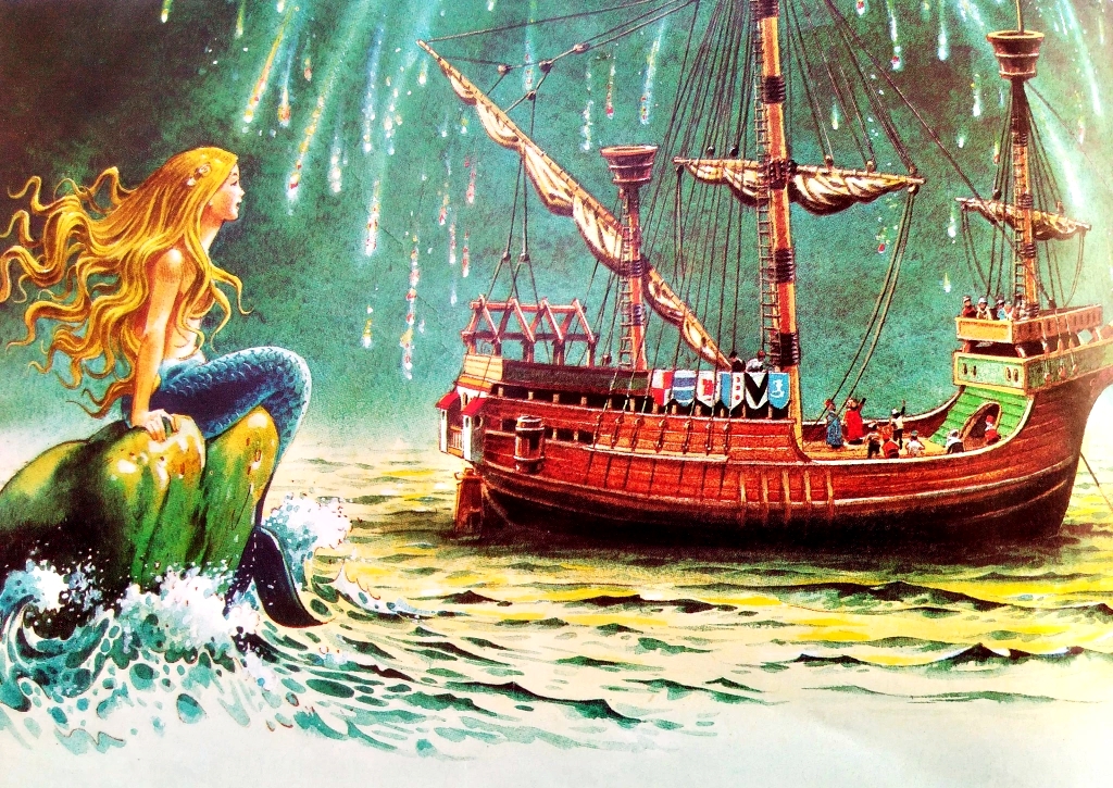 ilustrasi Duyung Sri Ayu (Little Mermaid) di buku Untaian Mestika Kisah-Kisah Termasyhur III © Tony Wolf (Antonio Lupatelli)