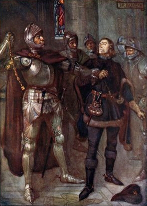 lukisan yang menggambarkan penangkapan Thomas Cochrane oleh Archibald Douglas, Earl of Angus V© Joseph Ratcliffe Skelton