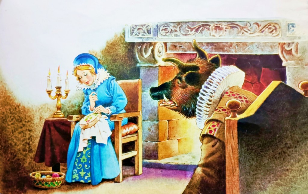 ilustrasi Si Buruk dan si Jelita (Beauty and the Beast) di buku Untaian Mestika Kisah-Kisah Termasyhur III © Tony Wolf (Antonio Lupatelli)