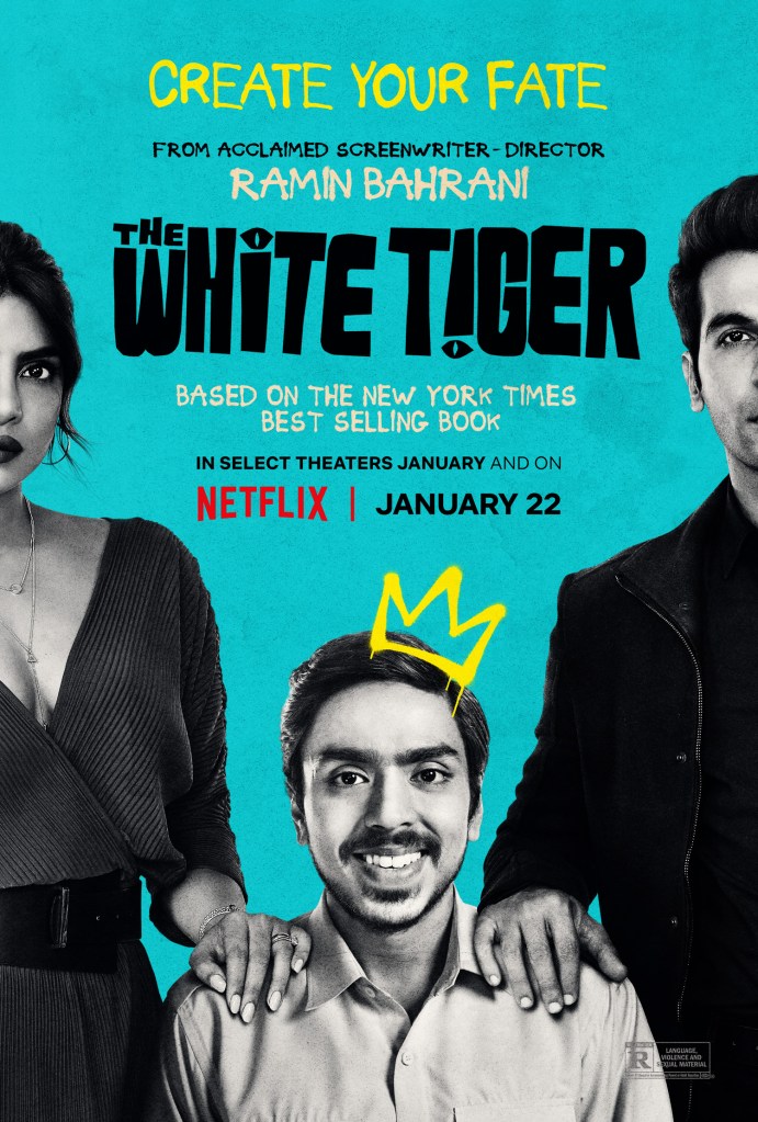 poster filmThe White Tiger ©2021 Netflix
