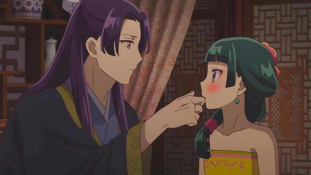 Jinshi dan Maomao di anime Maomao di anime The Apothecary Diaries  © Toho | OLM | Nippon TV | Netflix | Crunchyroll