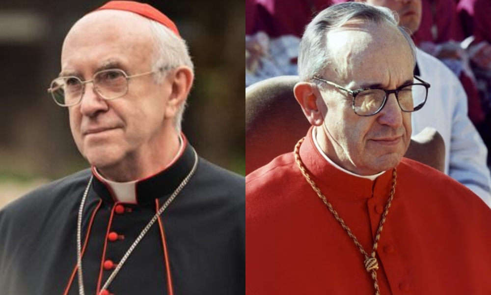 potret Jonathan Pryce di film The Two Popes dan Kardinal Argentina, Jorge Bergoglio (Paus Fransiskus) © dok. Netflix/The Two Popes | AFP Photo/L’Osservatore Romano