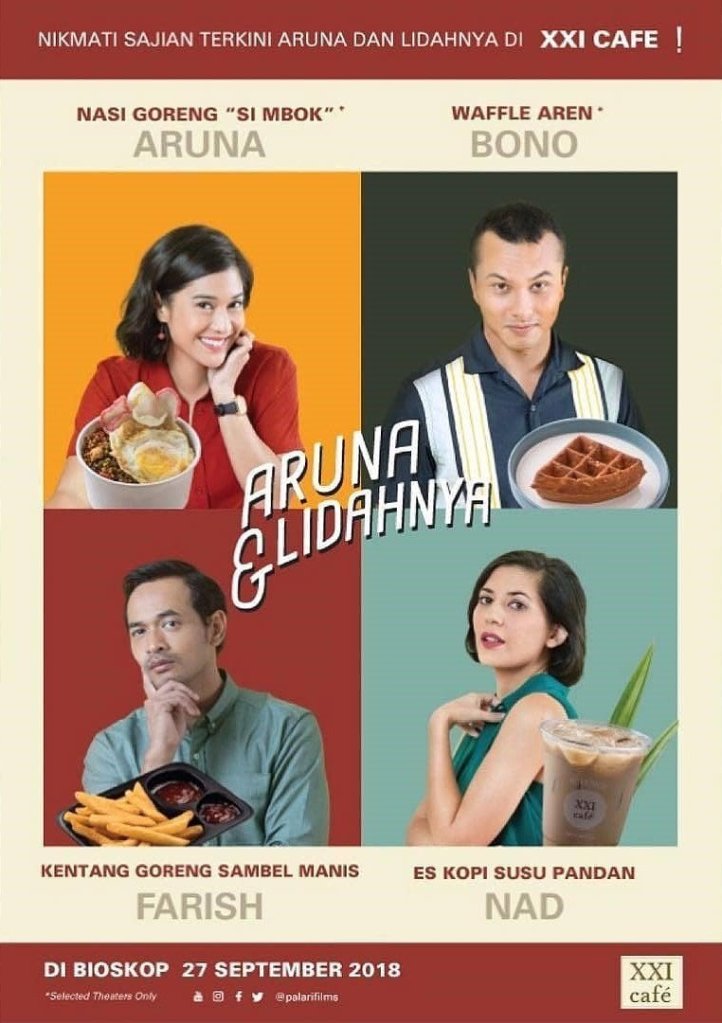 menu khusus Aruna & Lidahnya di cafe bioskop XXI © Twiter.com/cinema21