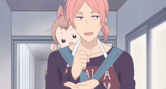 Midori (kiri) dan Usaida (kanan) di anime Gakuen Babysitters © Muse Communication