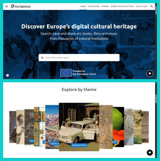 tangkapan layar laman Europeana © dok. Europeana
