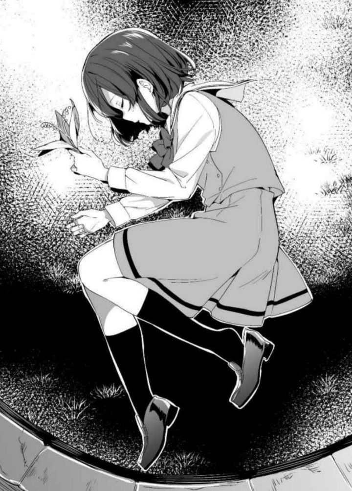 Salah satu karakter utama Girls In The Dark, Shiraishi Itsumi tewas sambil menggenggam sebatang lily of the valley. © Haru Media